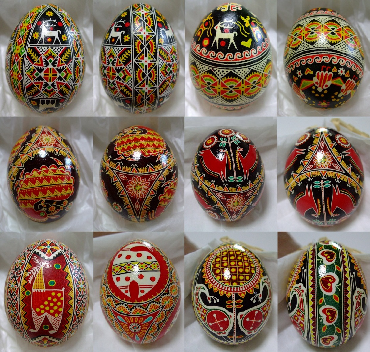 ウクライナの伝統手工芸 ピサンカ ピサンキ プィーサンカ 卵の殻玉子ろうけつ染め